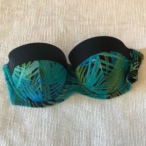 VICTORIAS SECRET • PALM PRINT STRAPLESS BIKINI